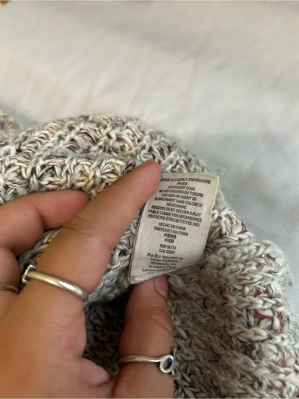 Free People Speckled Cream Knit Turtleneck Sweater